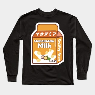 Macadamia Milk Dairy Free Plant Based Vegan Milk Long Sleeve T-Shirt